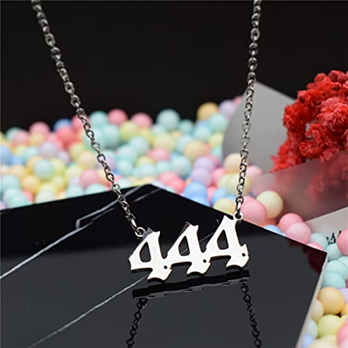Hutinice Angel Number Necklace For Women, 444 Necklace Silver 18K Gold Plated Dainty 111 222 333 444 555 666 777 888 999 Pendants Choker Chain Numerology Jewelry #TOP2