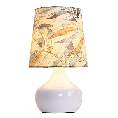 UXZDX Table lamp,Transitional Gourd Table Lamp with Linen Shade, Coastal Handcrafted Off White Oval Shade for Living Room Family Bedroom