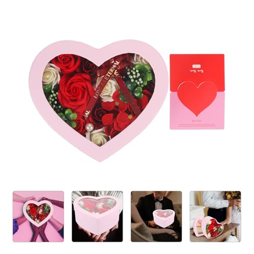 Veemoon Fleurs de Savonnette Parfumées de Cœur Rouge | Cadeau Fête