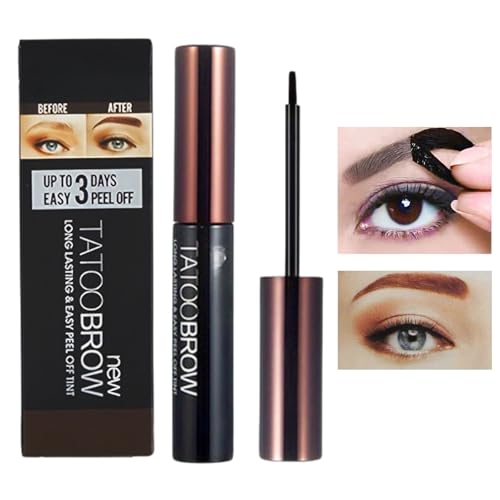 Tattoo Brow Peel Off Eyebrow Gel Tint Eyebrow Tint Light Brown Semi-Permanent Colour Waterproof Peel OffEyebrow Gel Lasts Up To 3 Days PeelOffEyebrow DyeEyebrow Colours Tattoo Brow (lightbrown)