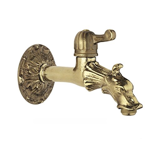 Rubinetto esterno artistico drago ottone per fontana giardino leva più rosone