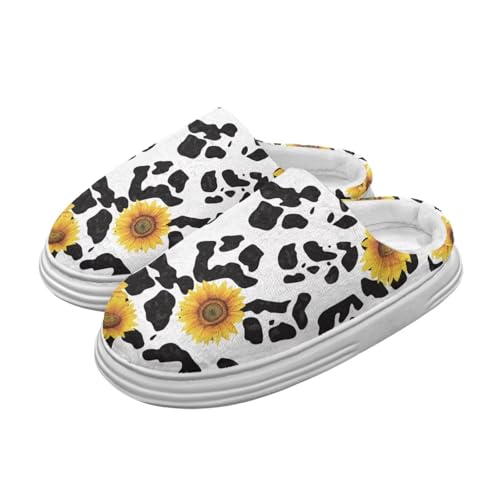 UNICEU Leopard Slippers Women Soft Comfortable Non-slip Slipper Anti-Skid Sole Cozy Fluffy Warm Bedroom House Shoes