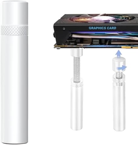 MHDUYEG Vertical Graphics Card Holder Height Adjustable Graphics Card Holder Aluminum Alloy Lightweight And Durable White 74mm-120mm