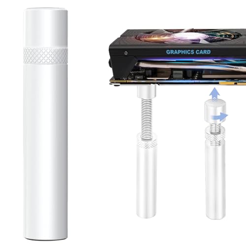 MHDUYEG Support Carte Graphique Verticale Support De Carte Graphique Réglable en Hauteur Support De Carte Graphique en Alliage D'aluminium Léger Et Durable Blanc 74mm-120mm