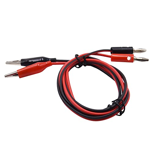 Image of Blomiky 1M 1 Red and 1 Black 2 Wire Alligator Clips to Allligator Clips and 1 Red and 1 Black 2 Wire Alligator Clip Plug to 4mm Banana Plug Alligactor Clip Cable