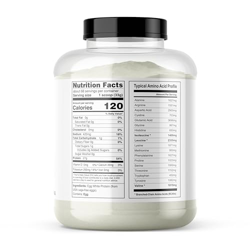 It's Just! - Egg White Protein Powder, Made in USA from Cage-Free Eggs, Dried Egg Whites, Unflavored (5lb)