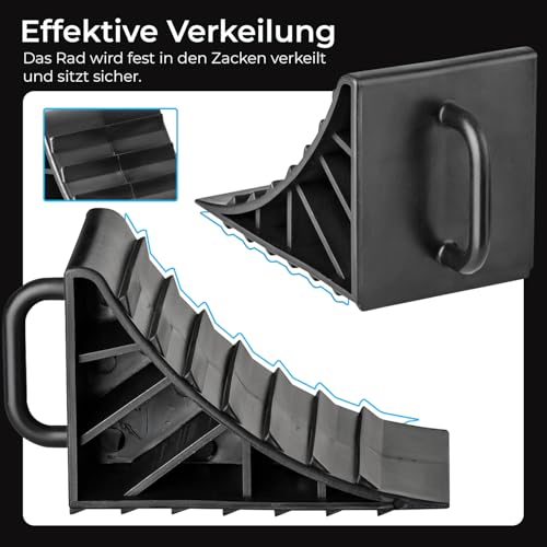 2 x Unterlegkeil mit Griff 15x10CM Hemmschuhe Bremskeile Anhänger PKW Stütze Wohnwagen Kunststoff
