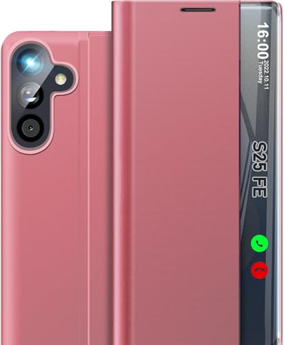 Coque rigide Samsung S25 FE ultra-mince à rabat : la haute protection haut de gamme en rose