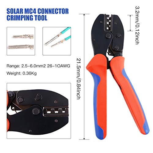 Glarks Crimper Solar Crimping Tools for AWG26-10 2.5/4/6mm² Solar Panel PV Cable
