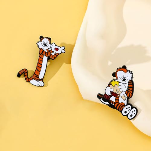Image of Cute Enamel Pins Cartoon Lapel Pin Brooch Badge for Backpack Jackets Funny Tiger Pins for Gift Anime Enamel Pin for Clothing Hat Decoration