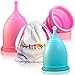 Talisi Menstrual Cups Set of 2 with Collapsible Silicone Foldable Sterilizing Cup - Tampon and Pad Alternative - Feminine Menstruation Soft Reusable Period Cup for Regular Heavy Flow with Sterilizer