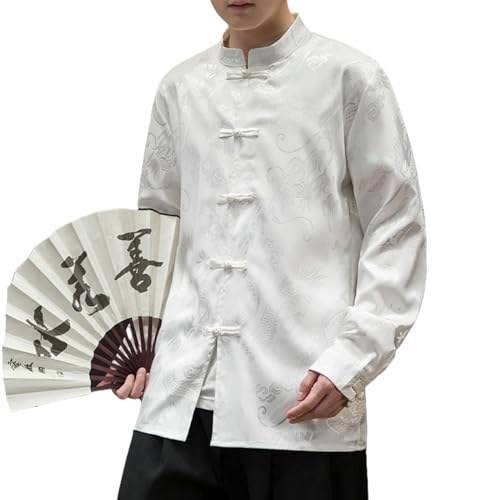 Chemise style chinois homme en polyester pour un look sans repassage