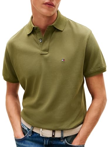 Image of Tommy Hilfiger Men's Short Sleeve Polo Shirts in Classic Fit with Stretch and Organic Pique Cotton