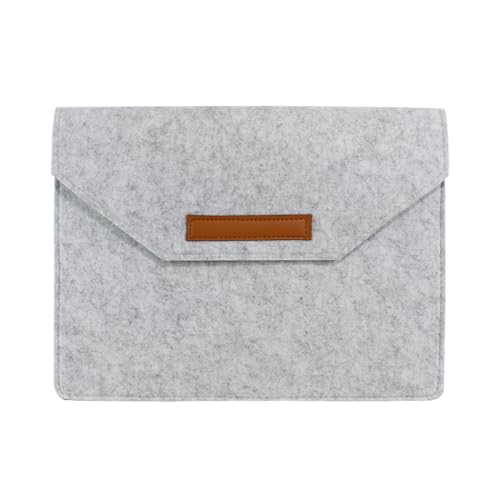 AfitLulu 11/13/15 Zoll Filz Laptop Hülle Tasche mit Mehreren Fächern, Laptoptasche Schutzhülle MacBook Superdünn Tablet Tasche Laptop Sleeve Hülle für Tablets (Grau, 15 Zoll)