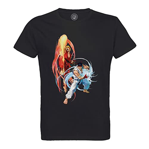 T-Shirt RYU et Ken coton bio évite la transpiration en session arcade