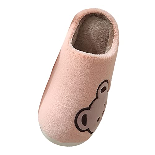 RTPR Invierno calor espuma Home antideslizante interior y exterior zapatillas de oso para mujer, invierno, zapatillas cálidas, suaves, Rosa., 36/37 EU