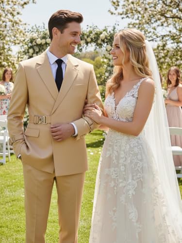 Men's Suits Formal Slim Fit 2 Piece Notch Lapel Business Tuxedo Blazer+Trousers Wedding Grooms Groomsmen2