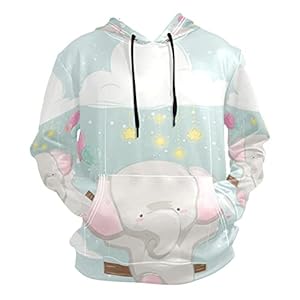 Leuke Baby Olifant Regenboog Hoodie Sweatshirt voor Jongens Meisjes Trekkoord Pullover Lange Mouwen Hooded