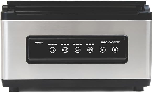 VacMaster VP195 Chamber Vacuum Sealer, 2-in-1 Sealing Power, Dual Function Chamber & External Sealing, Internal for Pouches 12"x12", External for Textured Pouches 12" & Longer, Stainless Steel
