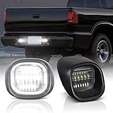 POPMOTORZ LED License Plate Light Tag Lamp Compatible with 1998-2005 Chevy Blazer S10 GMC Jimmy GMC Sonoma Oldsmobile Bravada Pickup Truck Rear Step Bumper, Powered by 18 SMD LED, Pack of 2