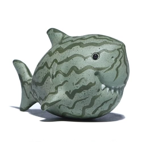 Mascota de té de estilo chino: adorno de tiburón sandía decorativo de 7 cm 2