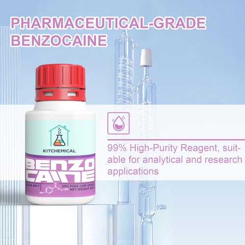 Kitchemical Benzocaine (99% USP Grade), Ultra-Pure Crystalline Powder, 100g