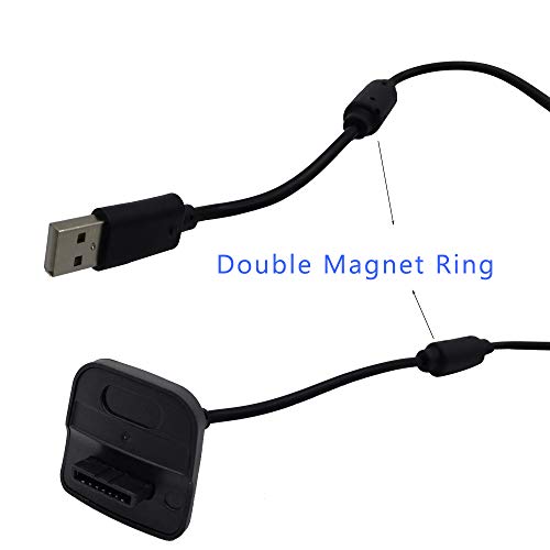 Charging Cable For Xbox 360 & Slim Wireless Game Controllers,2 Pack Black #TOP2