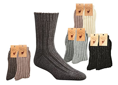 Leo Design 2pack Natural Alpaca Wool & Lambs Wool Socks for Men & Women, Premium, Thick Heavy Blend, Winter, Thermal4