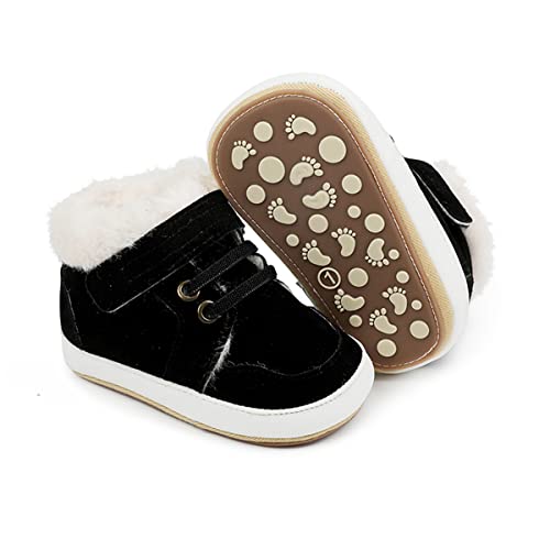 Image of HsdsBebe Baby Boys Girls Pu Leather Hard Bottom Walking Sneakers Toddler Rubber Sole First Walkers Infant Cartoon Slippers Crib Shoes