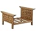 Melody Jane Dollhouse Hacienda Style Double Bed 6 Panel Rustic Country Bedroom Furniture