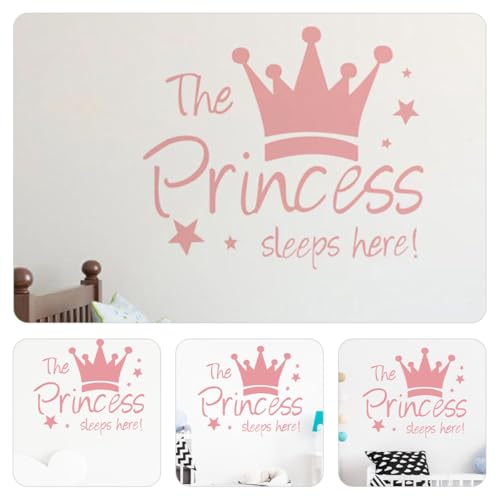 Vinilo Decorativo Corona Princesa Rosa Para Pared miniatura 5