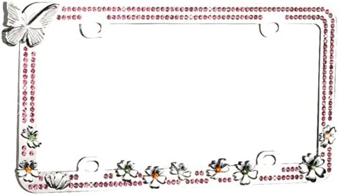 Valor LPF2HC005PNK Design License Plate Frame with Crystals