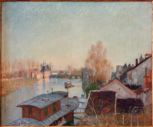 Peinture pour décoration salon Rive du Loing à Moret Alfred Sisle affiches toile 60x90