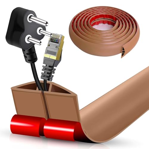 Pasacables suelo marrón claro 5cm x 6m autoadhesivo para cables en el hogar