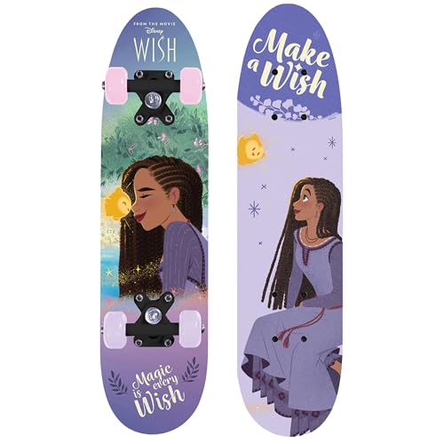 Disney Wish ASHA Monopatín, 61 cm, Antideslizante, Ligero y Estable, 20 50 kg (Disney Wish)