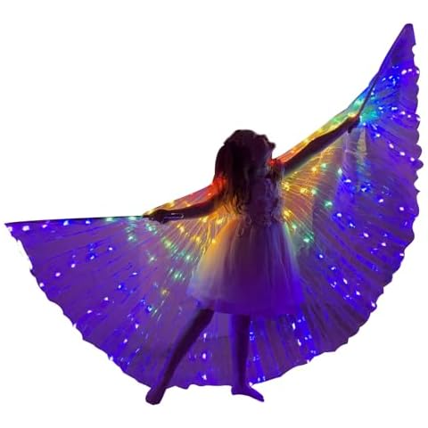 ZFBIRD LED Butterfly Wings Light Up Fairy Wings Luminous Butterfly Costumes for Halloween, Christmas and Belly Dance Cover