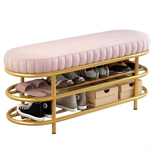 シューズラック 省スペース シューズボックス 玄関ベンチ 収納ベンチ ホワイト スリッパラック靴箱 下駄箱 スリム 靴収納 オープン スツール 椅子 靴入れ 棚 靴交換 パッド入りクッションシート付き ベンチソファ コンパクト簡単組み立て (シートクッショ