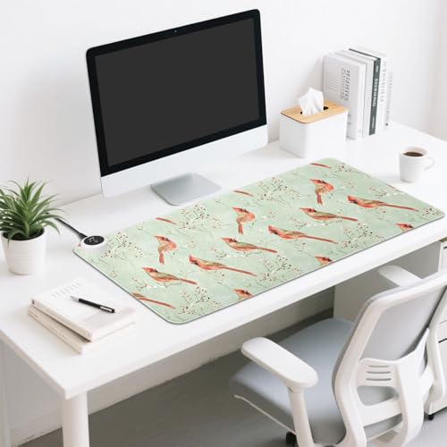 Tapis de souris chauffant grand format en cuir avec chauffe-main