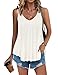 Zeagoo Women's Loose Casual Pleated Flowy Tank Top White Large