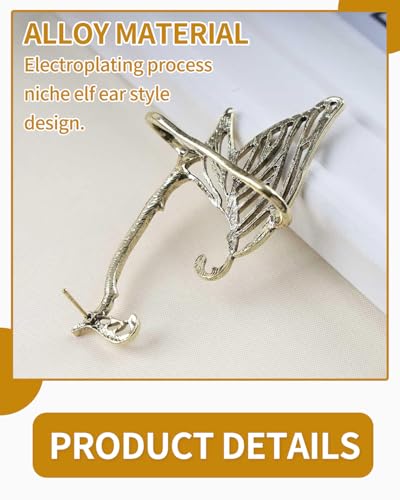 FDCGAS 2 Paar Elfen Ohrringe für Damen,Ohrclips Damen Ohne Ohrlöcher, Elfenohren Ohrringe Erwachsene, Elfen Ohren für Elben Kostüm Feenkostüme Frauen Cosplay Kostüm, Silber(Silber, Gold)