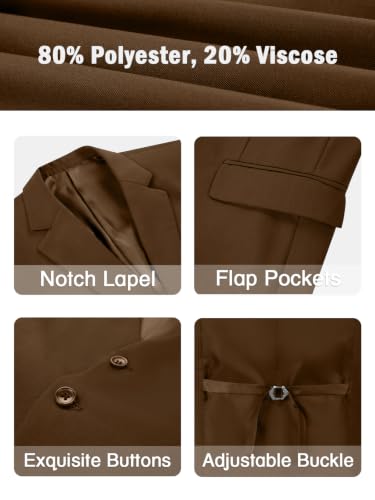 Image of WOMS Men's 3 Piece Suit Slim Fit,Mens Wedding Suit Groom Prom Tuxedo