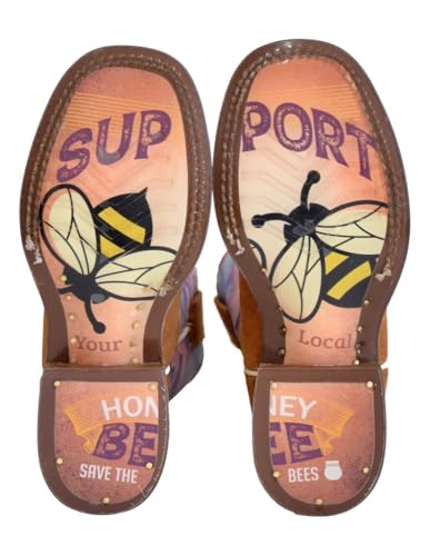 Tin Haul Girls' Little Flowerlicious Western Boot Broad Square Toe - 14-018-0077-0908 MU 1 D Multi3