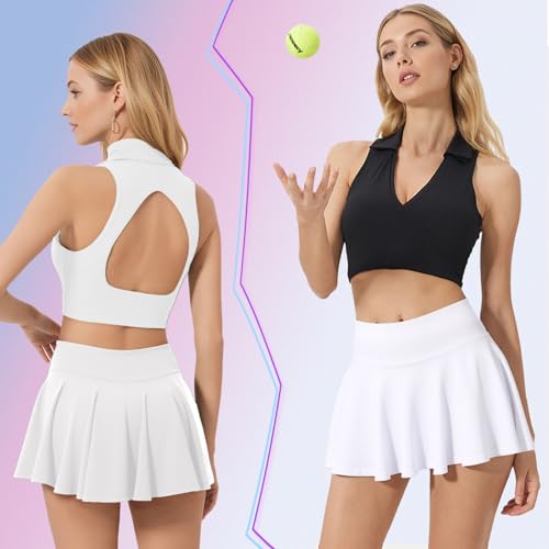 Neteson Jupe de Tennis Femme avec Short Jupe de Golf Mini Skorts Skirt – vue 2