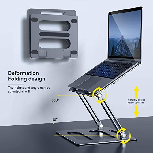 Laptop-Stand-for-Desk-Adjustable-xuenair-Foldable-Laptop-Phone-HolderPortable-Laptop-Riser-for-MacBook-Pro-Air-Dell-Hp-More-10-17-inch-Laptops-Dark-Gray