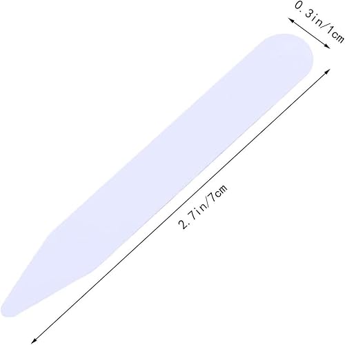 Miniatura 2 de VASANA 30 piezas de cuello de camisa de plástico que se mantiene reforzante, blanco liso, cuello de camisa para hombre, se mantiene para uso en el