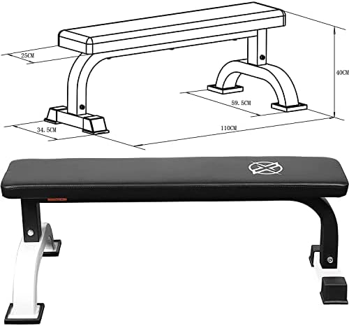 RIP X Heavy Duty Flat Weight Bench - Strong 300kg Design with Thick Padded Cushion