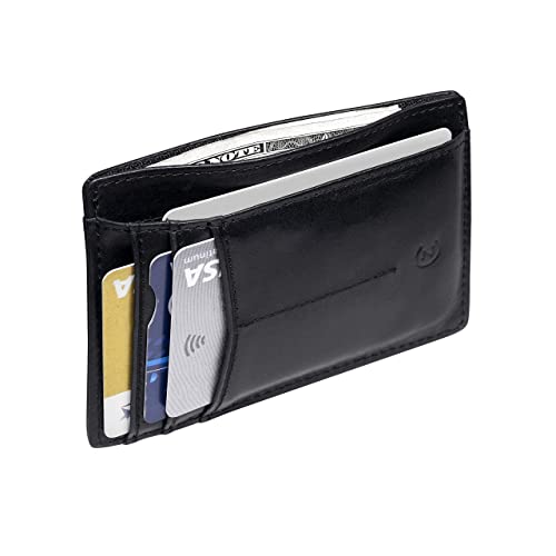Zion & Co Slim Minimalist Front Pocket Wallet Leather Card Holder RFID Blocking Men Women3