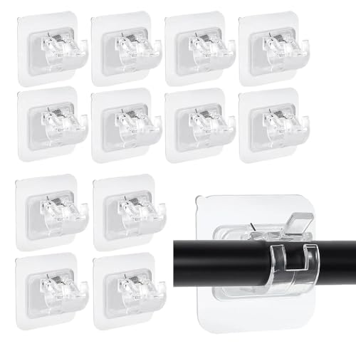 12-Piece Self-Adhesive Curtain Rod Brackets, No-Drill Adjustable Holders