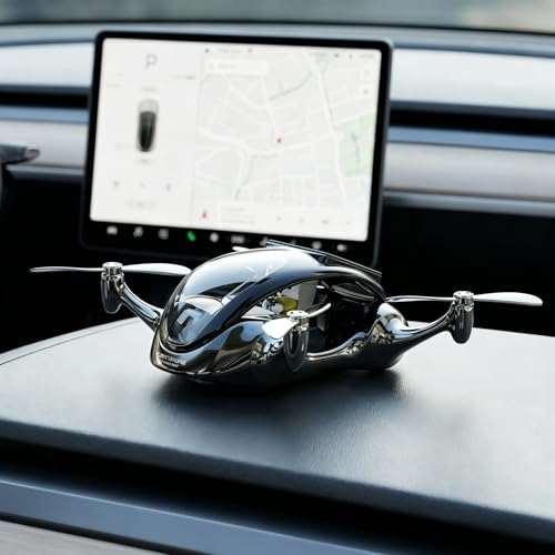Solar Powered Drone Car Air Freshener, Rotating 4-Propeller Dashboard Aromatherapy Ornament, Cologne & Ocean Scent Car Decor (Cologne)
