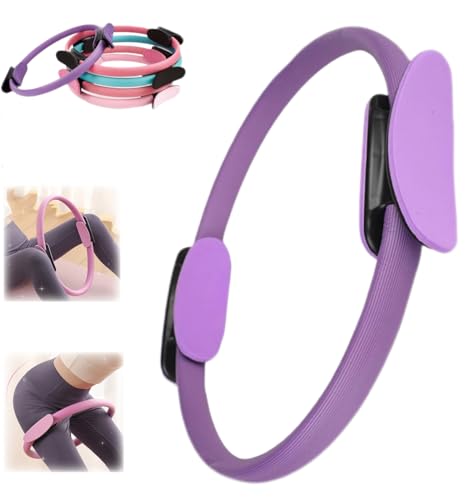 ZZLMDZ Anillo de entrenamiento de pilates, anillo de pilates mágico ligero de 15 pulgadas, círculo de fitness con asas dobles acolchadas, anillo circular de pilates, anillo circular de yoga,